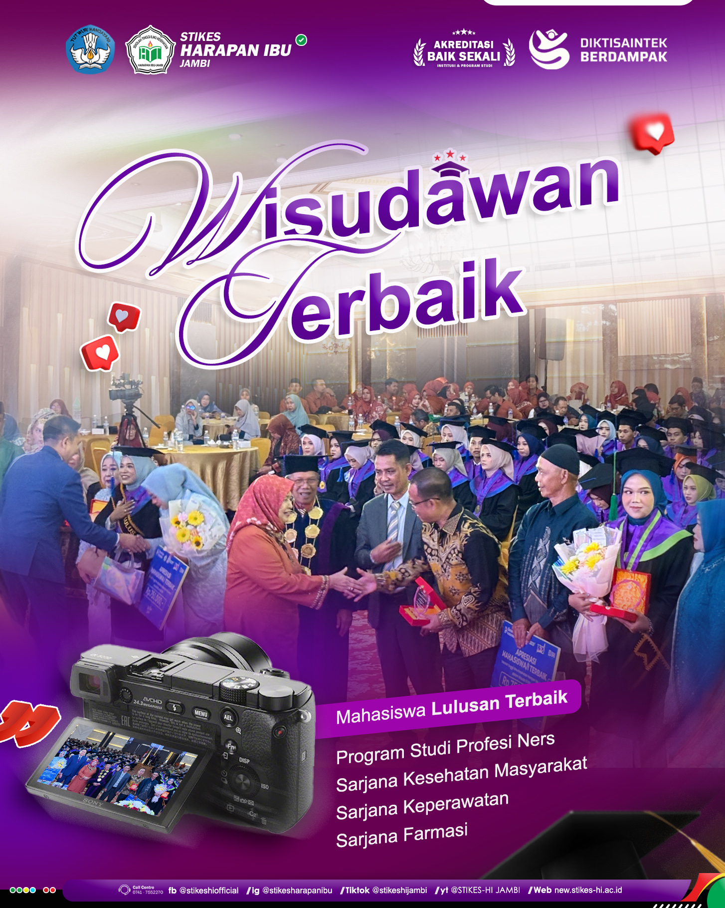 Tetap Fokus dan Konsisten selama kuliah, Berikut ini Lulusan Terbaik Wisuda XXXIII STIKES-HI JAMBI